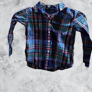 Ralph Lauren Kids Blue Plaid Button Down Shirt